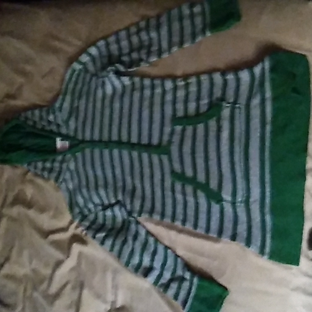 Y2K striped button up sweater